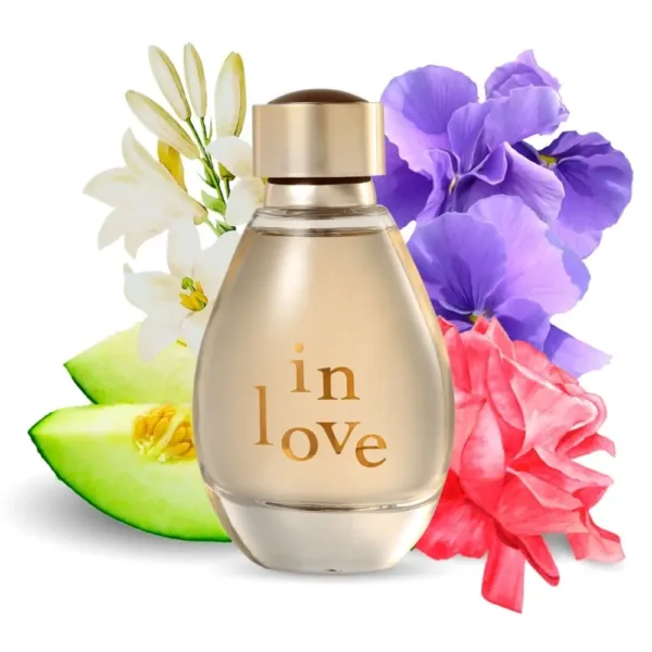 Parfum “in love” avec fleurs et melon.