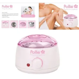 Chauffe cire Pollié 400 ml avec couvercle transparent et récipient en aluminium, idéal pour une utilisation professionnelle.