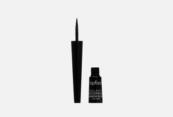Dipliner Topface Carbon Black, pointe fine, noir intense, tracé fluide et précis pour un regard audacieux et longue tenue.
