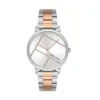 Montre élégante Daniel Klein pour femme avec cadran blanc et bracelet bicolore argent et or rose.