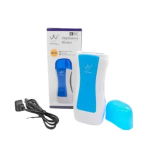 Chauffe-cire électrique avec poignée en caoutchouc, capuchon bleu et câble d'alimentation noir.