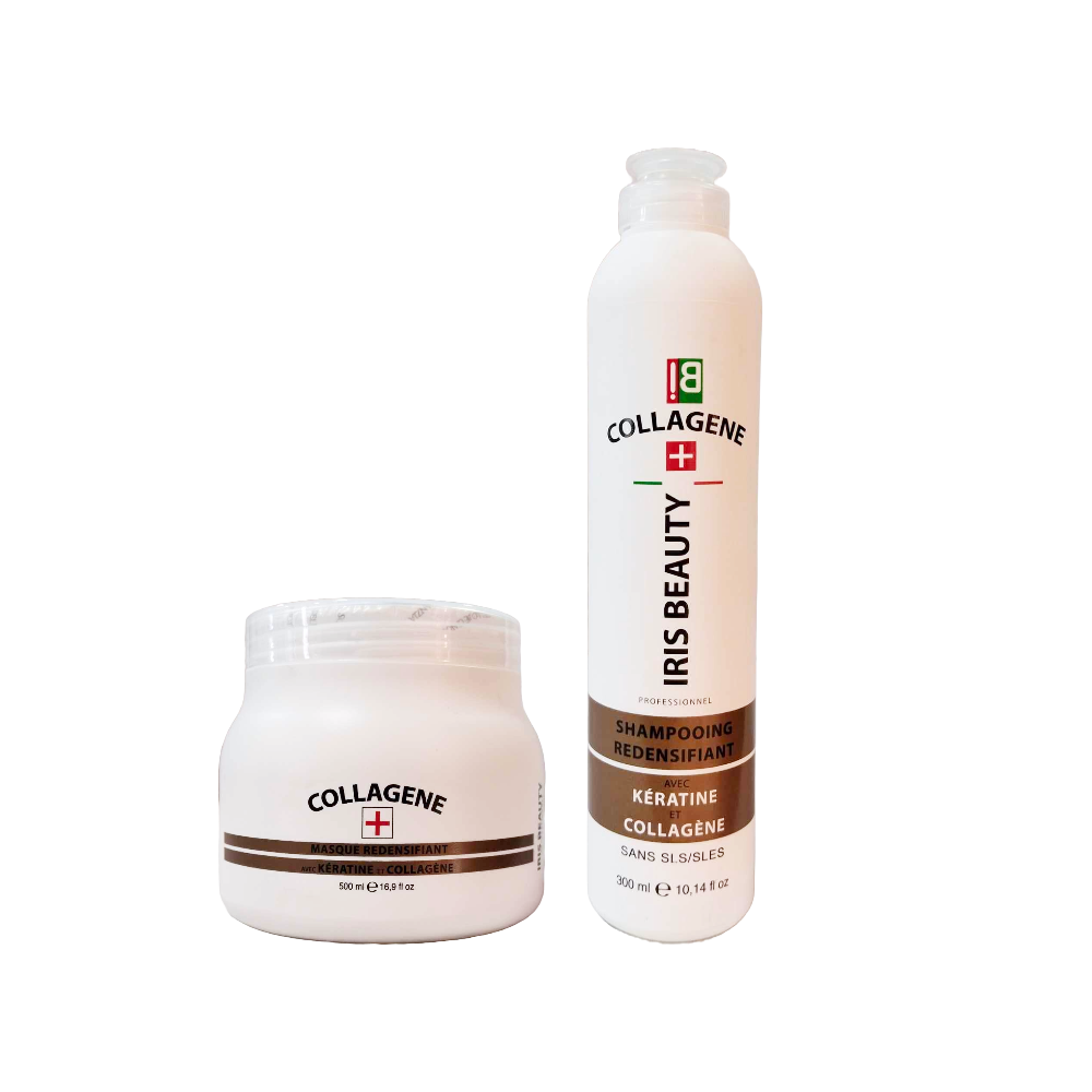 Pack Iris Beauty kératine et collagène Shampooing 300 ml + Masque – Image 1