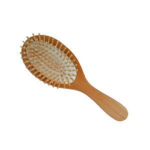 Brosse pneumatique Ovale Beige en bois