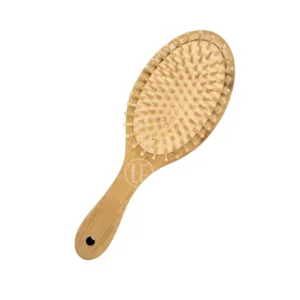 Brosse pneumatique Ovale Beige en bois picots arrondis