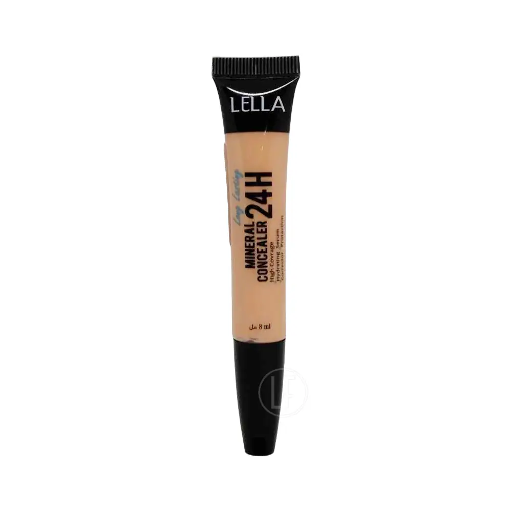 Tube de Lella Mineral Concealer 24H, un correcteur minéral offrant une couverture longue durée de 24 heures, 18 ml.