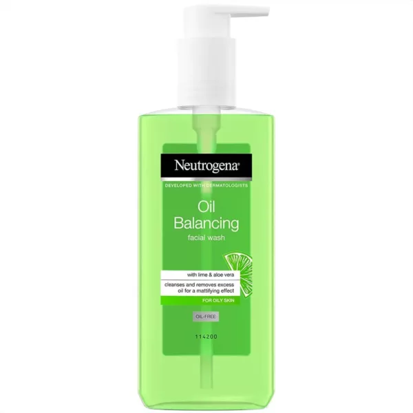 Le Gel nettoyant pour visage Neutrogena 200 ml est enrichi au citron vert et à l'Aloé Véra. Sa formule non grasse élimine le sébum sans dessécher.