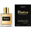Parfum Paris Bleu Flutter EDP pour Homme 100ml avec bouteille carrée et capuchon doré.