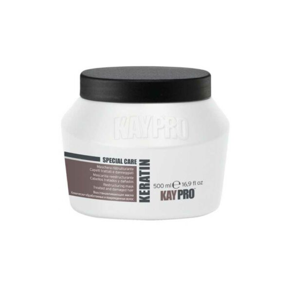 le Masque keratin 500 ml de Kaypro est enrichi à la kératine et à l’extrait de bambou. Il convient aux cheveux traités chimiquement et abîmés.