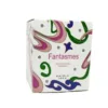 Boîte de parfum Fantasmes avec motifs abstraits colorés.