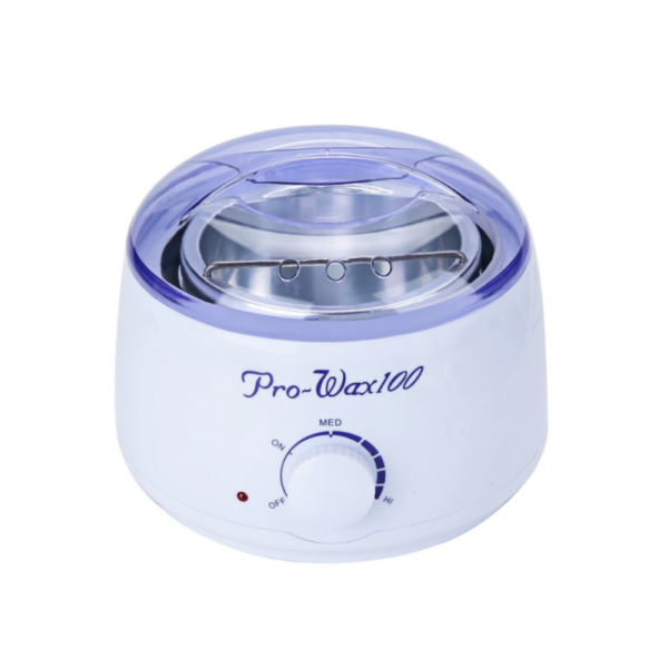 chauffe cire pro-wax 100 polyvalent qui convient à tous les types de cires. Matériaux durables et résistants à la chaleur; pot en aluminium amovible pour un nettoyage facile. De taille compacte et portable.