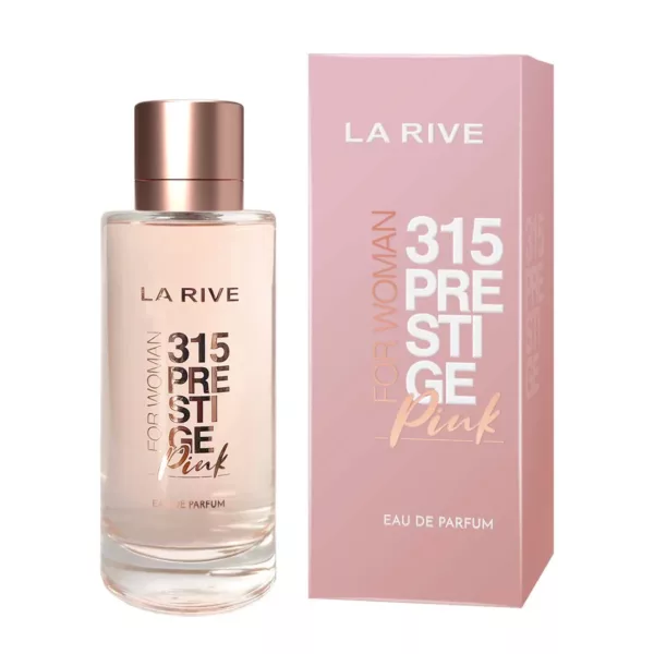 LA RIVE 315 Prestige Pink de 100 ml : “Champagne rose et fleurs envoûtantes.” . Ce parfum floral et fruité mêle des notes de pêche, de rose et de musc blanc, créant une expérience olfactive élégante et sophistiquée. 🌸