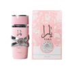 Flacon de parfum YARA rose et argent avec emballage assorti.