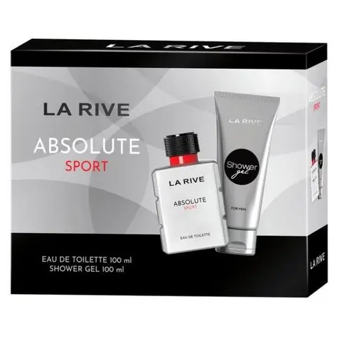 Ensemble LA RIVE ABSOLUTE SPORT avec eau de toilette 100 ml et gel douche 100 ml, dans un packaging sportif et moderne.