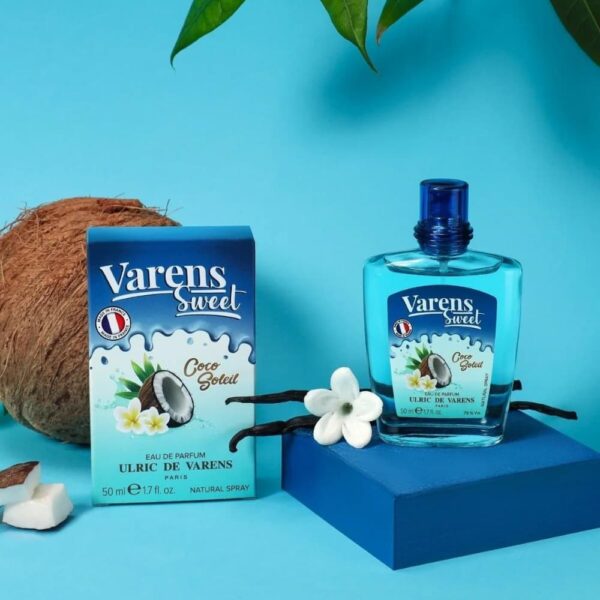 Flacon et emballage de parfum Varens Sweet Coco Ulric de Varens, 50 ml.