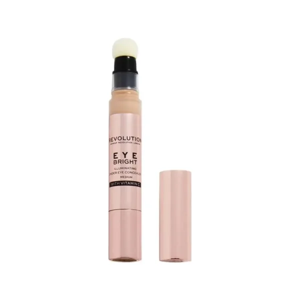 Concealer de Revolution pour illuminer le regard, tube rose avec applicateur