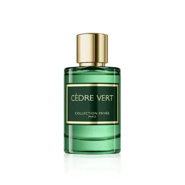 Flacon de parfum Cèdre Vert 100 ml pour homme, élégant et boisé.