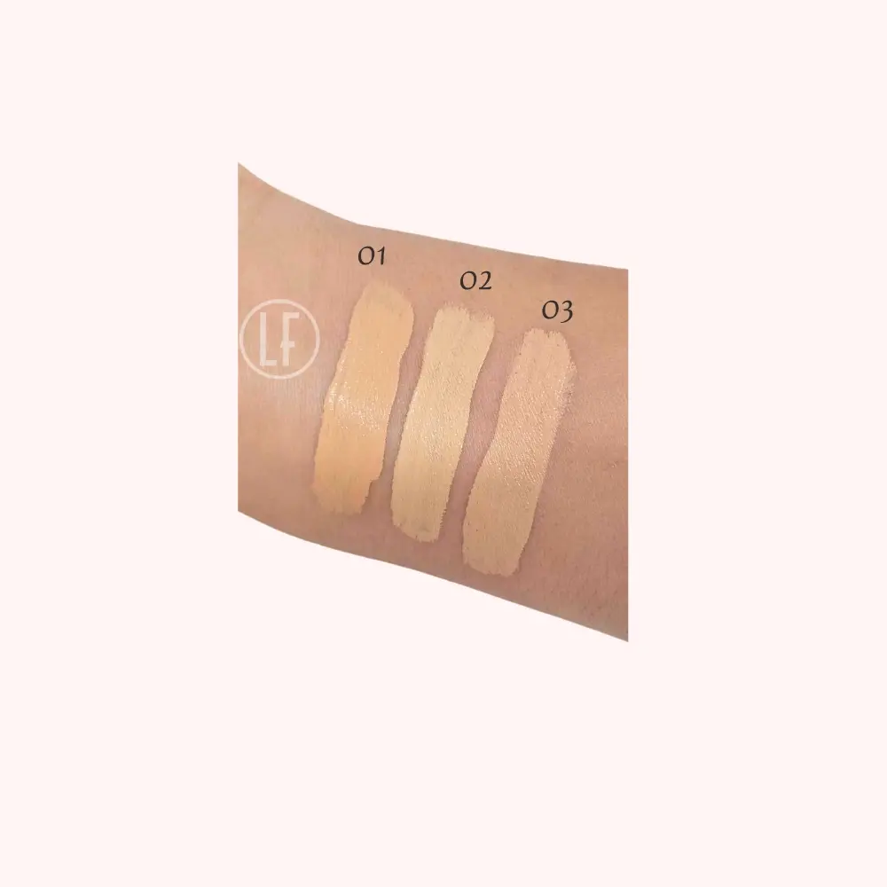 Nuancier du correcteur As Kozmetik avec trois teintes adaptées à toutes les carnations : AS01, AS02, AS03.