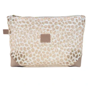 Trousse de maquillage Rectangulaire en Tulle Grand modèle - Doré