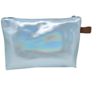 Trousse de maquillage Rectangulaire en Similicuir Grand modèle - Bleu